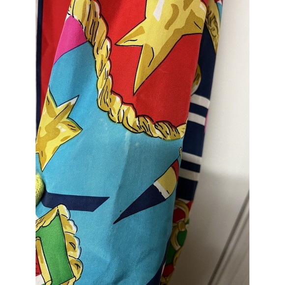 Lady C.A. Sport Jacket Womens 2X Vintage Silk Bold Print Shoulder Pads Nautical - Picture 8 of 12
